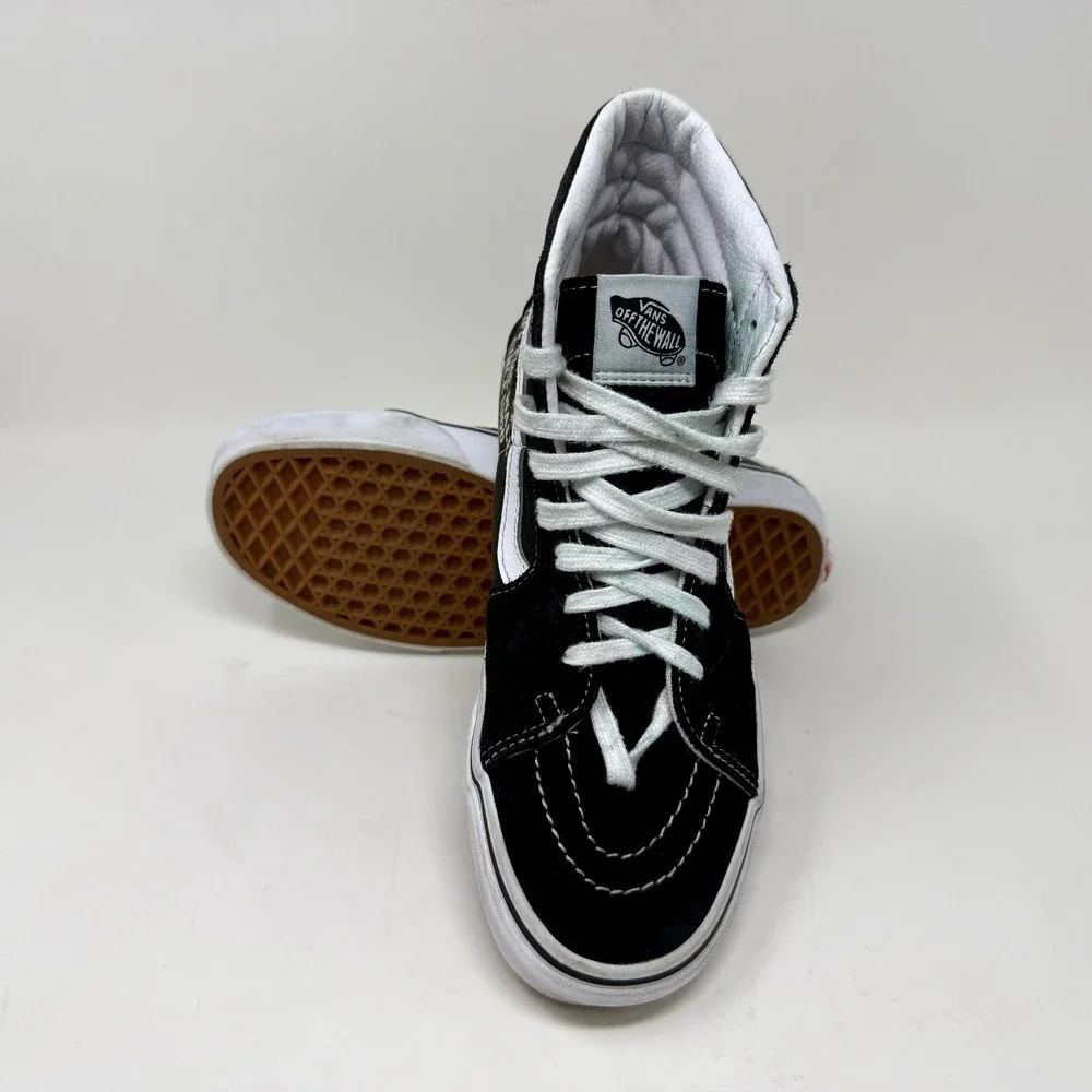 Vans Sk8-Hi Smiley Face Off The Wall Black High Top Sneakers Mens 7 Womens 8.5